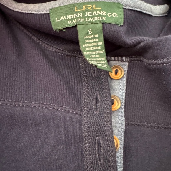 Ralph Lauren navy blue long-sleeve Henley shirt size S - Picture 5 of 8